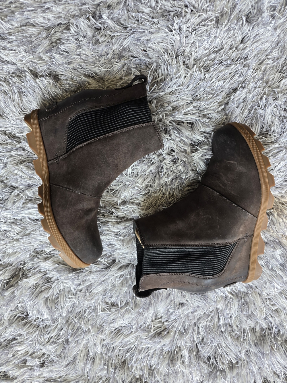 Sorel Joan Chelsea Ankle Boots in Dark Brown- Women